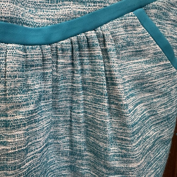 Milly Of New York Sleeveless Halter Tweed Mini A-Line Dress Turquoise 6 - Picture 7 of 12